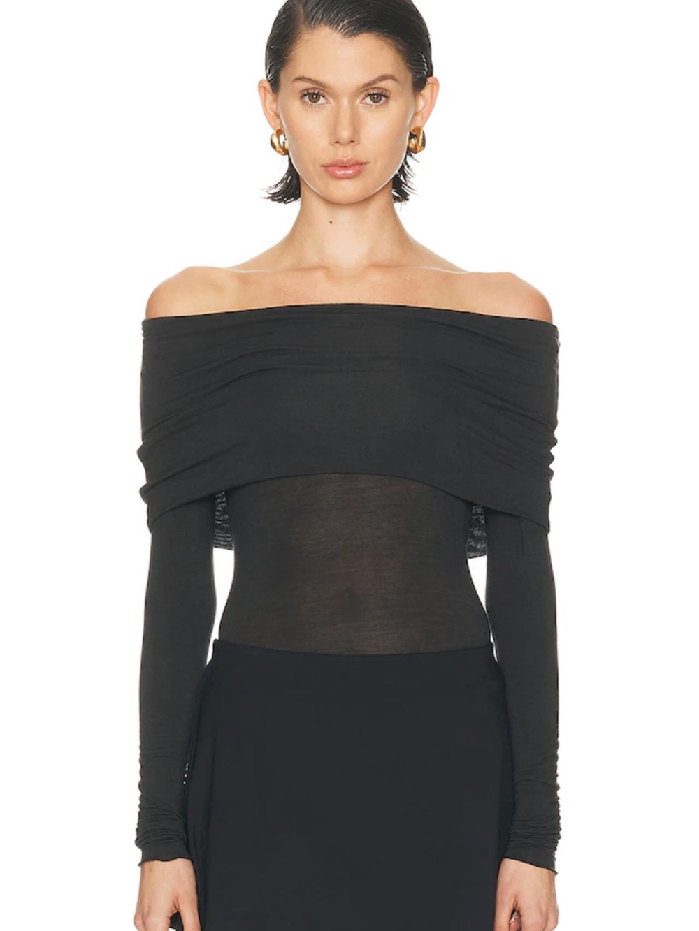 NWT SKIMS Long Sleeve top in onyx